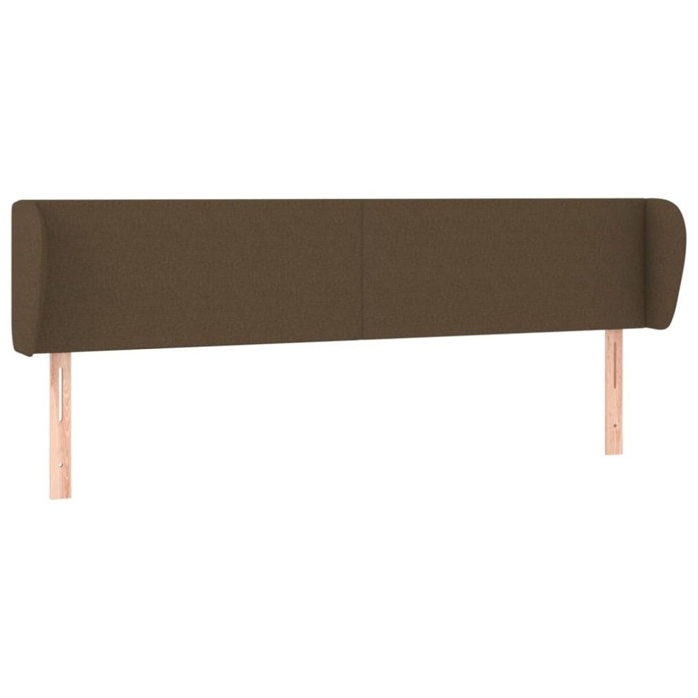 vidaXL Tăblie de pat cu aripioare maro închis 203x23x78/88 cm textil