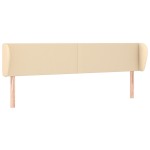 vidaXL Tăblie de pat cu aripioare crem 203x23x78/88 cm textil