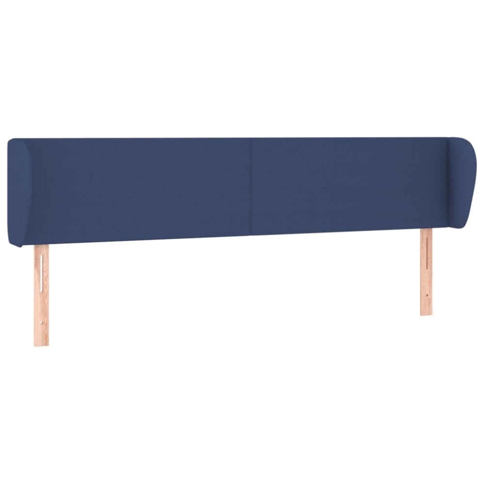 vidaXL Tăblie de pat cu aripioare, albastru, 203x23x78/88 cm textil