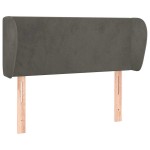 vidaXL Tăblie de pat cu aripioare gri închis 83x23x78/88 cm catifea