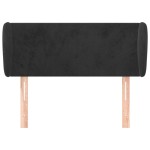 vidaXL Tăblie de pat cu aripioare negru 93x23x78/88 cm catifea