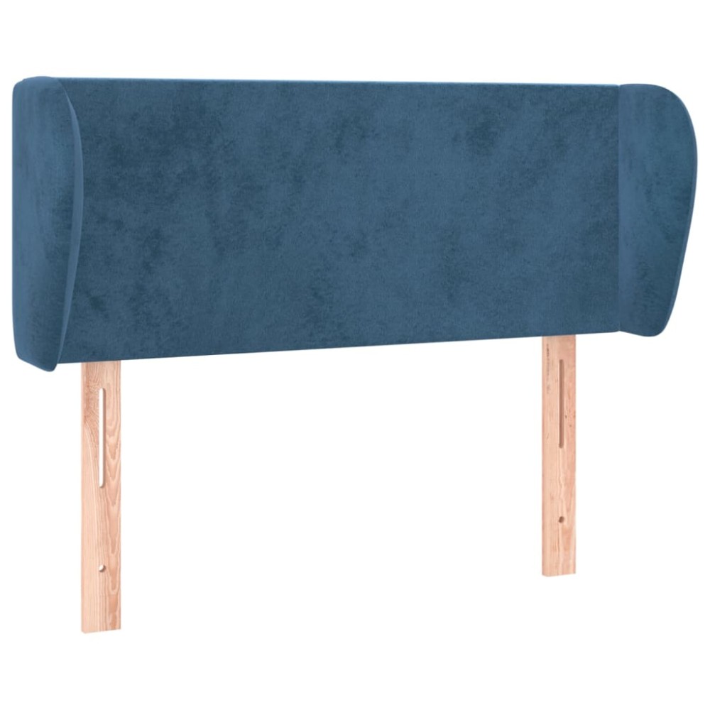 vidaXL Tăblie pat cu aripioare albastru închis 93x23x78/88 cm textil