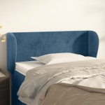vidaXL Tăblie pat cu aripioare albastru închis 93x23x78/88 cm textil vidaXL Tăblie pat cu aripioare albastru închis 93x23x78/88 cm textil