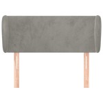 vidaXL Tăblie de pat cu aripioare gri deschis 103x23x78/88 cm catifea