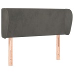 vidaXL Tăblie de pat cu aripioare gri închis 103x23x78/88 cm catifea
