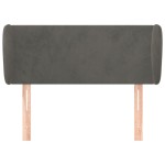 vidaXL Tăblie de pat cu aripioare gri închis 103x23x78/88 cm catifea
