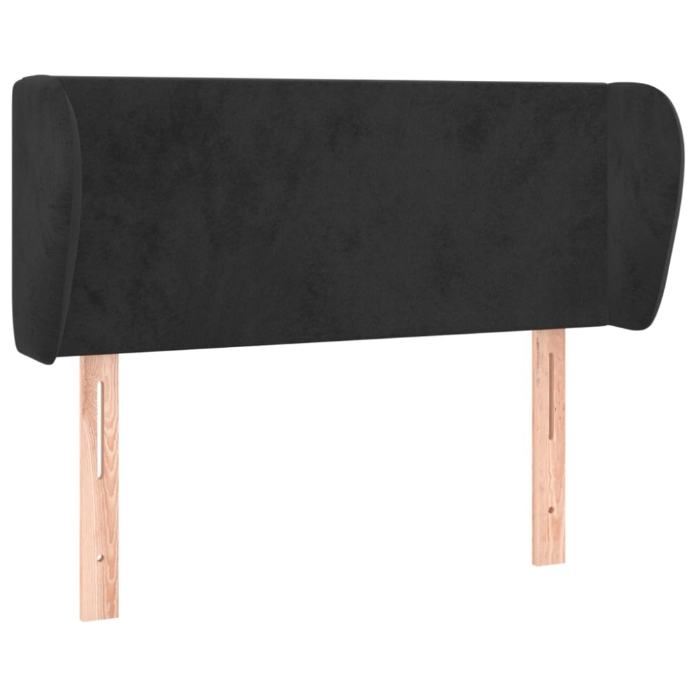 vidaXL Tăblie de pat cu aripioare negru 103x23x78/88 cm catifea