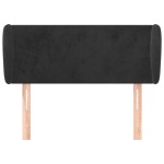 vidaXL Tăblie de pat cu aripioare negru 103x23x78/88 cm catifea
