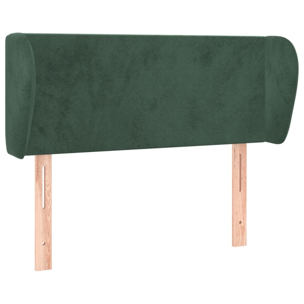 vidaXL Tăblie de pat cu aripioare verde închis 103x23x78/88 cm catifea