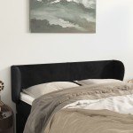 vidaXL Tăblie de pat cu aripioare negru 147x23x78/88 cm catifea vidaXL Tăblie de pat cu aripioare negru 147x23x78/88 cm catifea