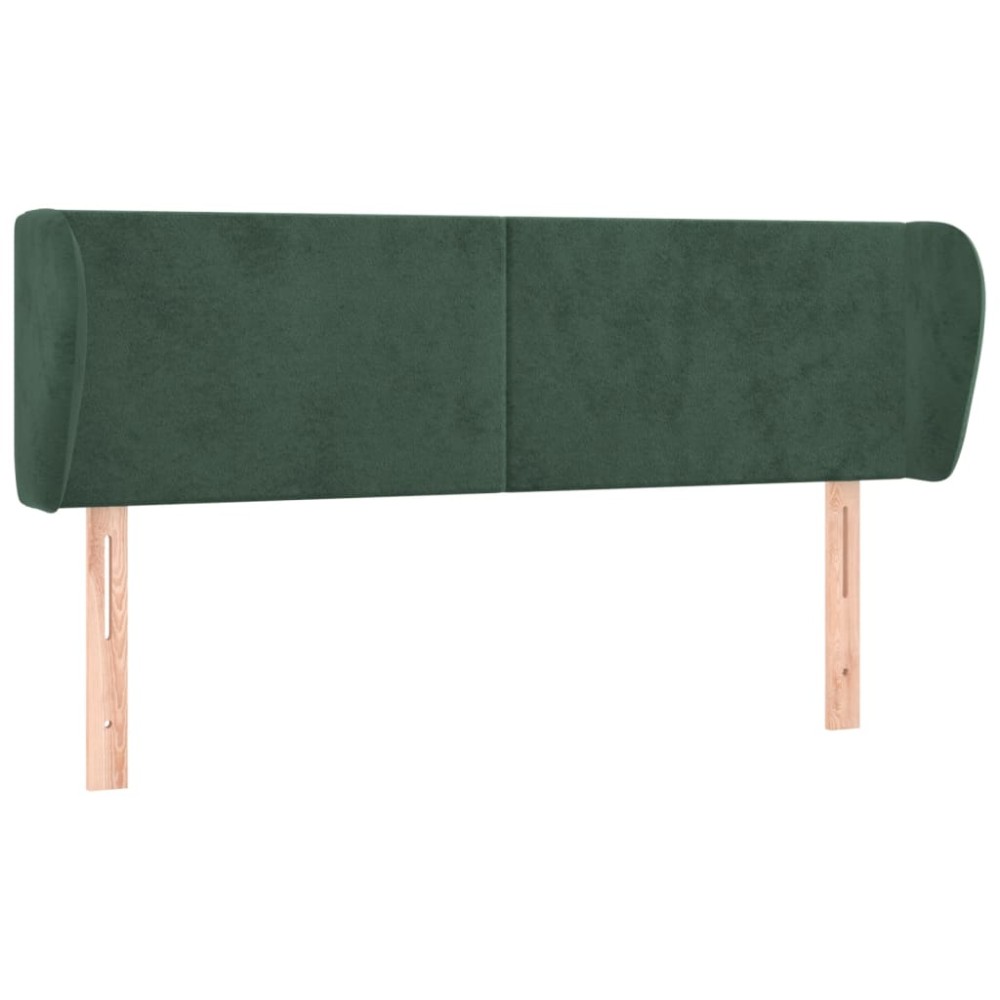 vidaXL Tăblie de pat cu aripioare verde închis 147x23x78/88 cm catifea