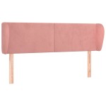 vidaXL Tăblie de pat cu aripioare roz 147x23x78/88 cm catifea