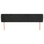 vidaXL Tăblie de pat cu aripioare negru 163x23x78/88 cm catifea