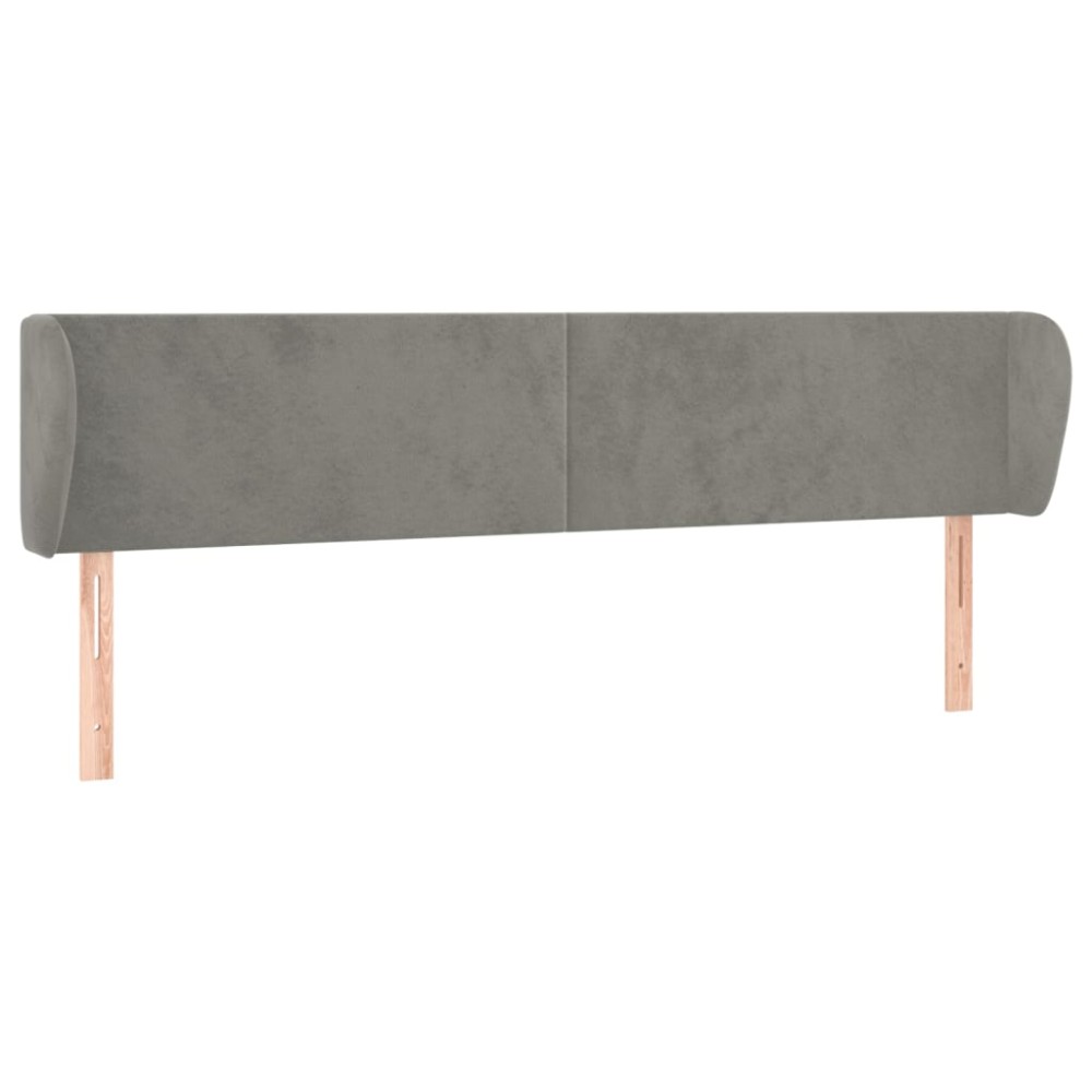 vidaXL Tăblie de pat cu aripioare gri deschis 183x23x78/88 cm catifea
