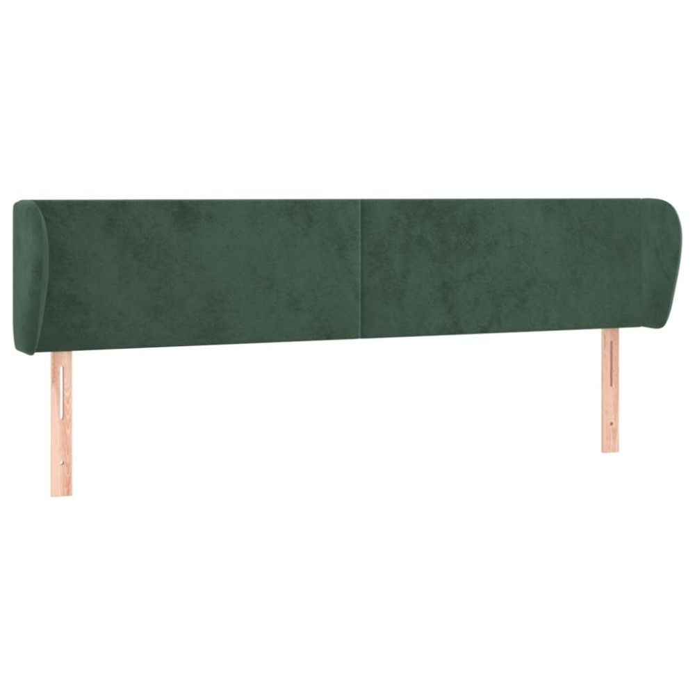 vidaXL Tăblie de pat cu aripioare verde închis 183x23x78/88 cm catifea