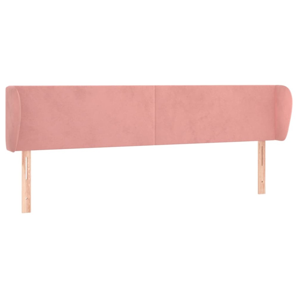 vidaXL Tăblie de pat cu aripioare roz 183x23x78/88 cm catifea