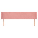 vidaXL Tăblie de pat cu aripioare roz 183x23x78/88 cm catifea