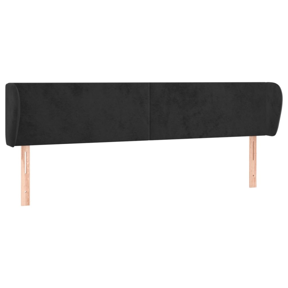 vidaXL Tăblie de pat cu aripioare negru 203x23x78/88 cm catifea