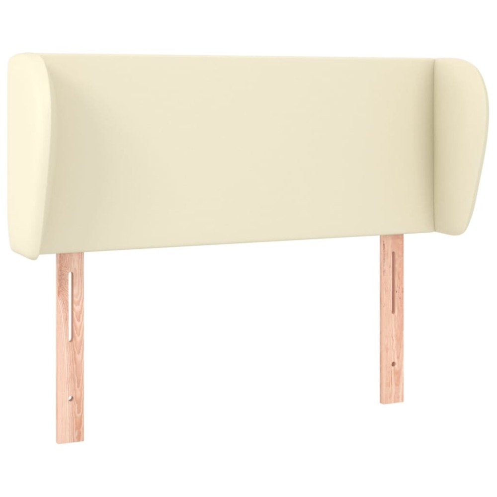 vidaXL Tăblie de pat cu aripioare crem 93x23x78/88 cm piele ecologică