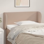 vidaXL Tăblie pat cu aripioare cappuccino 93x23x78/88 cm piele eco vidaXL Tăblie pat cu aripioare cappuccino 93x23x78/88 cm piele eco