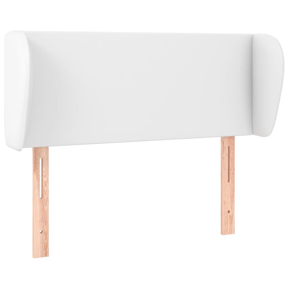 vidaXL Tăblie de pat cu aripioare alb 103x23x78/88 cm piele ecologică