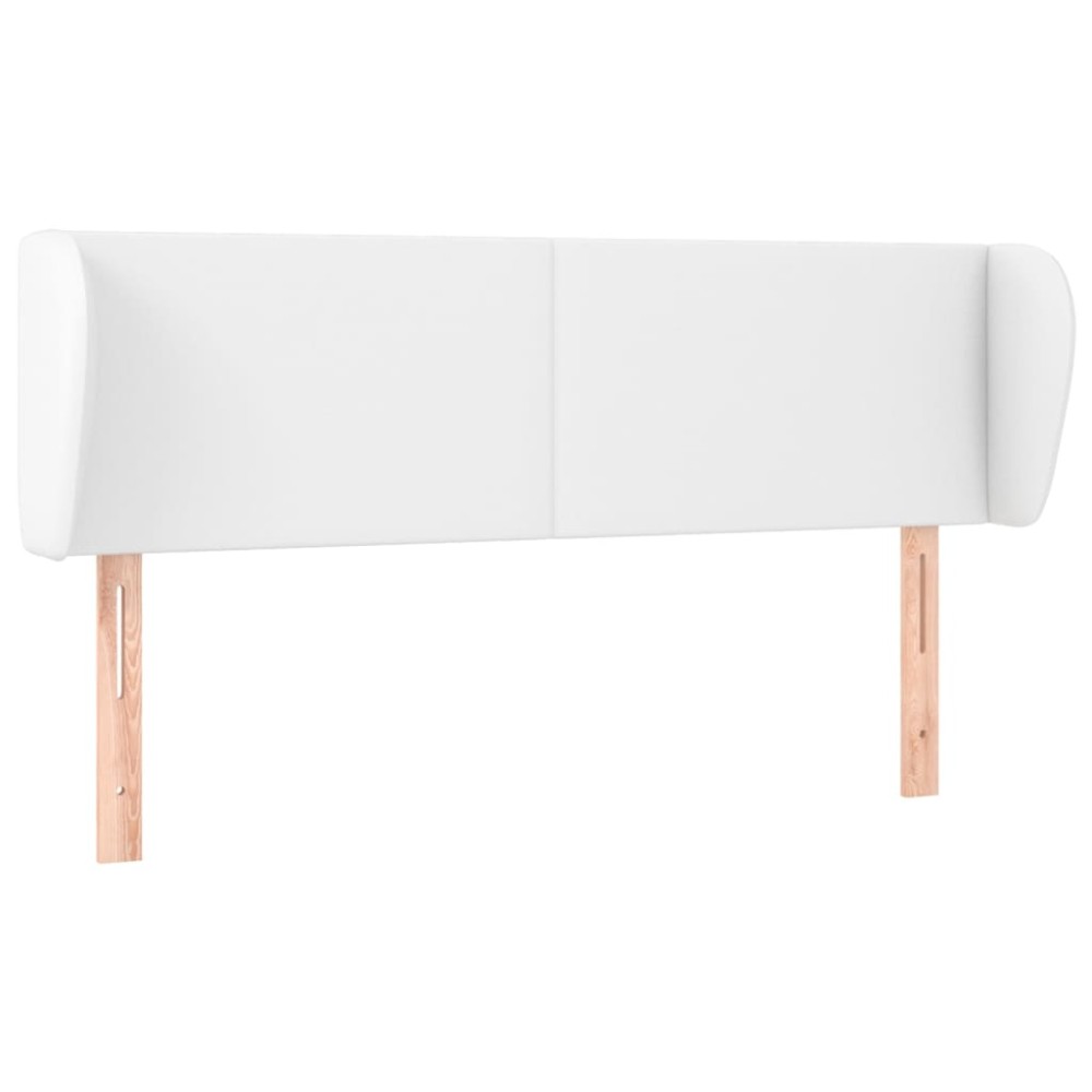 vidaXL Tăblie de pat cu aripioare, alb, 147x23x78/88cm piele ecologică