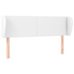 vidaXL Tăblie de pat cu aripioare, alb, 147x23x78/88cm piele ecologică