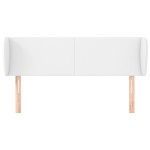 vidaXL Tăblie de pat cu aripioare, alb, 147x23x78/88cm piele ecologică