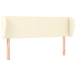 vidaXL Tăblie de pat cu aripioare crem 147x23x78/88 cm piele ecologică vidaXL Tăblie de pat cu aripioare crem 147x23x78/88 cm piele ecologică