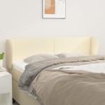 vidaXL Tăblie de pat cu aripioare crem 147x23x78/88 cm piele ecologică vidaXL Tăblie de pat cu aripioare crem 147x23x78/88 cm piele ecologică