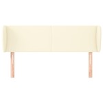 vidaXL Tăblie de pat cu aripioare crem 147x23x78/88 cm piele ecologică vidaXL Tăblie de pat cu aripioare crem 147x23x78/88 cm piele ecologică