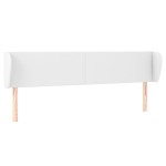 vidaXL Tăblie de pat cu aripioare alb 163x23x78/88 cm piele ecologică vidaXL Tăblie de pat cu aripioare alb 163x23x78/88 cm piele ecologică