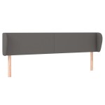 vidaXL Tăblie de pat cu aripioare gri 163x23x78/88 cm piele ecologică