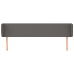 vidaXL Tăblie de pat cu aripioare gri 163x23x78/88 cm piele ecologică