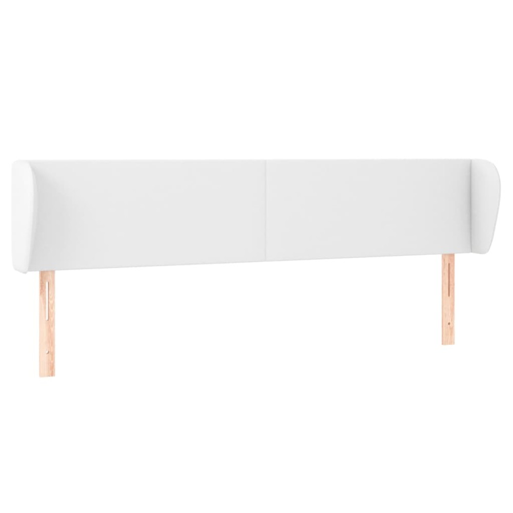vidaXL Tăblie de pat cu aripioare alb 183x23x78/88 cm piele ecologică