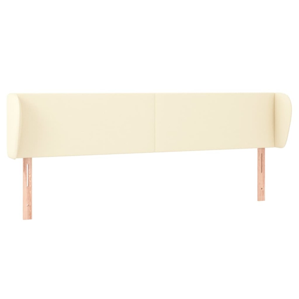 vidaXL Tăblie de pat cu aripioare crem 183x23x78/88 cm piele ecologică