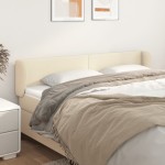 vidaXL Tăblie de pat cu aripioare crem 183x23x78/88 cm piele ecologică