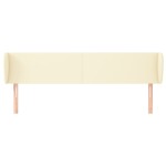 vidaXL Tăblie de pat cu aripioare crem 183x23x78/88 cm piele ecologică