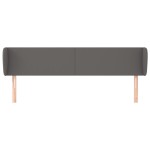 vidaXL Tăblie de pat cu aripioare gri 183x23x78/88 cm piele ecologică