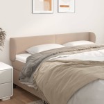 vidaXL Tăblie pat cu aripioare cappuccino 183x23x78/88 cm piele eco vidaXL Tăblie pat cu aripioare cappuccino 183x23x78/88 cm piele eco