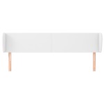 vidaXL Tăblie de pat cu aripioare alb 203x23x78/88 cm piele ecologică vidaXL Tăblie de pat cu aripioare alb 203x23x78/88 cm piele ecologică