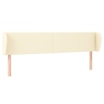 vidaXL Tăblie de pat cu aripioare crem 203x23x78/88 cm piele ecologică