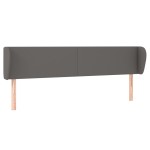 vidaXL Tăblie de pat cu aripioare gri 203x23x78/88 cm piele ecologică