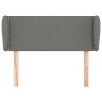 vidaXL Tăblie de pat cu aripioare gri închis 83x23x78/88 cm textil