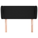 vidaXL Tăblie de pat cu aripioare negru 83x23x78/88 cm material textil