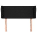 vidaXL Tăblie de pat cu aripioare negru 93x23x78/88 cm textil