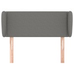 vidaXL Tăblie de pat cu aripioare gri închis 103x23x78/88 cm textil