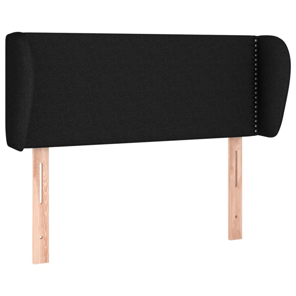 vidaXL Tăblie de pat cu aripioare negru 103x23x78/88 cm textil