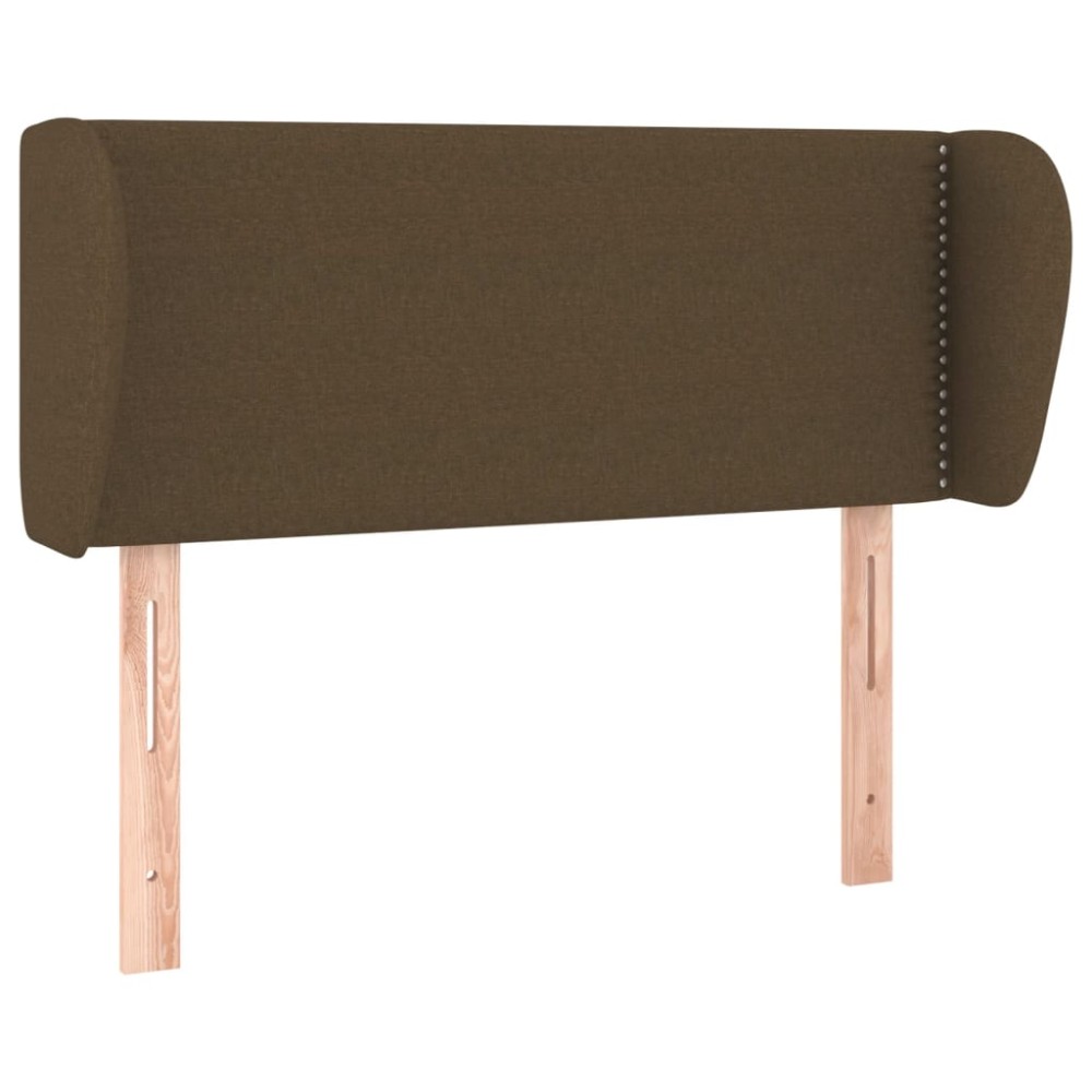 vidaXL Tăblie de pat cu aripioare maro închis 103x23x78/88 cm textil