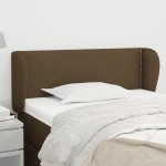 vidaXL Tăblie de pat cu aripioare maro închis 103x23x78/88 cm textil